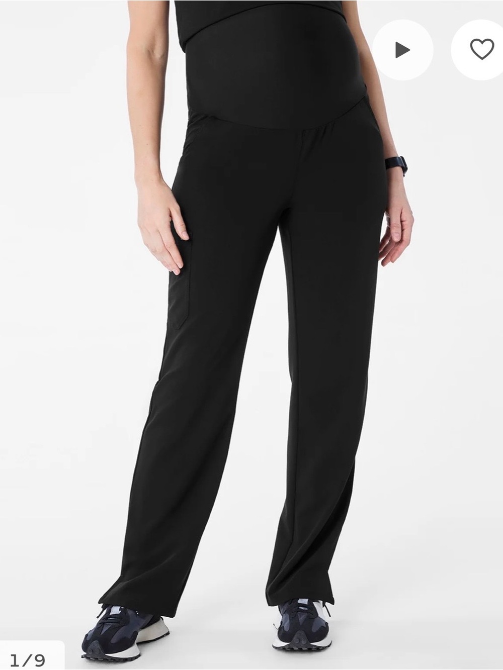 FIGS Maternity Black Straight leg Stretch Full-Length Pants